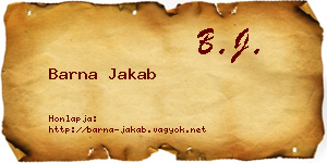 Barna Jakab névjegykártya